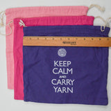 Pink + Purple Drawstring Project Bags - Set of 3