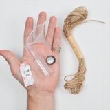 Plastic Mini Liquor Bottles, Tags + Twine