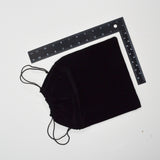 Black Velvety Drawstring Bags - Set of