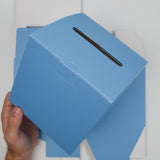 Blue Folding Gift Boxes with Slot - Set of 12