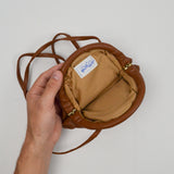 Small Leather Perry Ellis America Clamshell Shoulder Bag