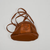 Small Leather Perry Ellis America Clamshell Shoulder Bag