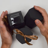 Black Hexagonal Paper Folding Gift Boxes with Clear Window - 100+ Boxes