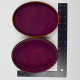 Oval Wooden Box with Purple Lining
