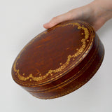 Oval Wooden Box with Purple Lining
