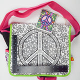 Peace + Flower Coloring Book Messenger Bag