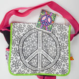 Peace + Flower Coloring Book Messenger Bag