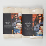 Medium Blank Beige Tote Bags - Set of 6