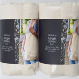 Large Blank Beige Tote Bags - Set of 6
