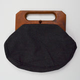 Dark Gray Trimingham's Wooden-Handled Bermuda Bag