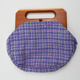 Purple Plaid Trimingham's Wooden-Handled Bermuda Bag