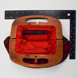 Red + Green Plaid Wooden-Handled Bermuda Bag