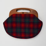 Red + Green Plaid Wooden-Handled Bermuda Bag