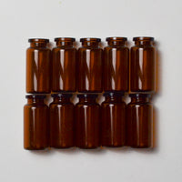 Small Brown Glass Jars - Set of 10 Default Title