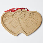 Brown Bag Cookie Art Double Hearts Ceramic Mold