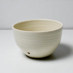 White Yarn Bowl with Single Hole