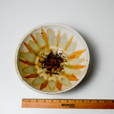 Abstract Floral Stoneware Bowl