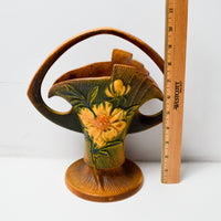 Roseville Pottery Peony Ceramic Basket