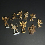 Mini Gold Angel Figurines - Set of 9