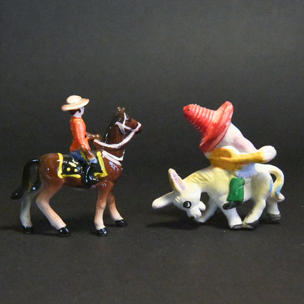 Mini Donkey + Horse Figurines - Set of 2