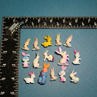 Miniature Rabbit Figurines - Set of 15