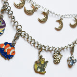 Disney Charm Necklace and Moon Charm Bracelet