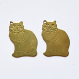 Pair of Bronze Cat Charms