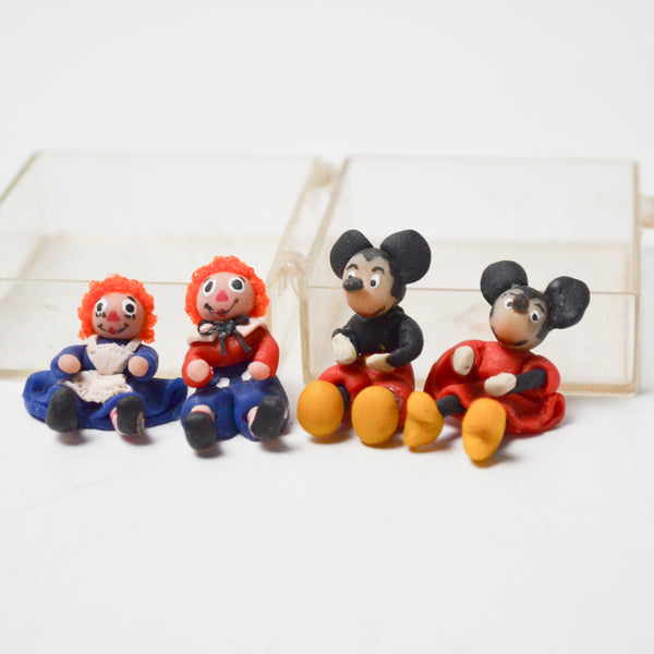 Mickie, Minnie + Raggedy Ann Miniatures - Set of 4