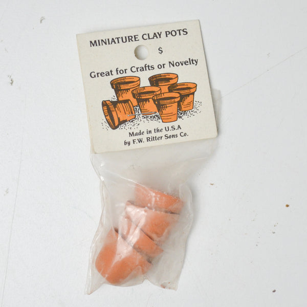 Miniature Clay Pots - Set of 4