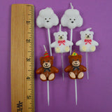 Teddy Bear + Poodle Birthday Candles