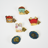 Chinese New Year Collectible Enamel Pin Bundle - Set of 6