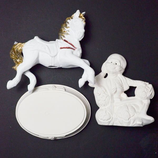 Plaster Paintable Figurines - Set of 3