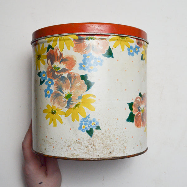 Vintage Floral Round Canisters - Set of 4
