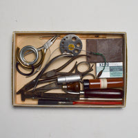 Vintage Clock Repair Tools with Assorted Tools + Hardware
