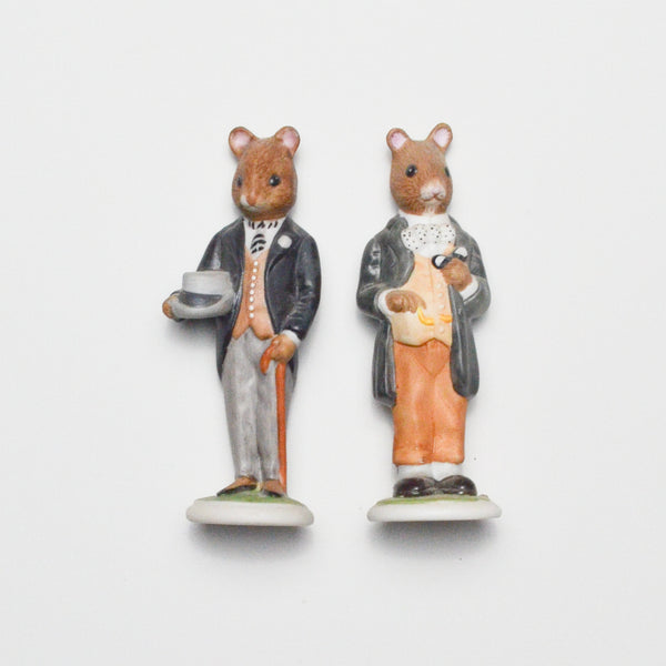 Franklin Miniature Mouse Porcelain Figurines - Bundle of 2