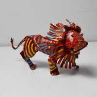 Metal Hand Painted Lion Decor