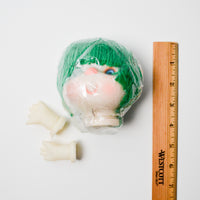 Green Yarn Hair Doll Head + Hands