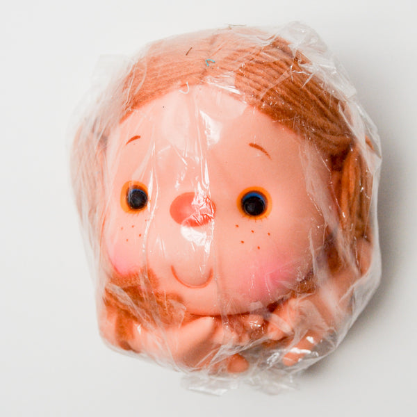 Orange Yarn Hair Doll Head + Hands