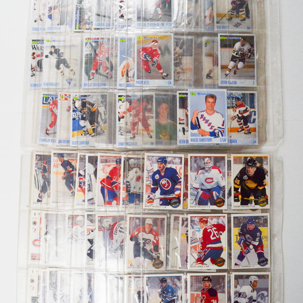 hockey card sleeves 1990s Hockey Trading Card Collection in Plastic Sleeves