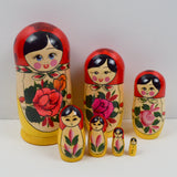 Yellow + Red Russian Nesting Doll Set