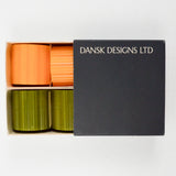 Dansk Designs Orange + Green Pillar Candles