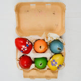 Vintage German Easter Egg Candles in Egg Carton Case - Set of 6