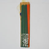 Green + Orange Taper Candles