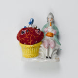 Vintage Porcelain Pincushion Statute
