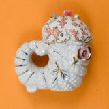 Ceramic Cornucopia Pincushion