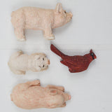 Miniature Pig + Bird Figurines