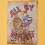 Vintage All By Herself Interactive Fabric Book - Stained