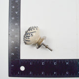 White + Black Painted Ceramic Drawer Knobs - Set of 8