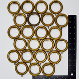 Brass Curtain Rings with Rollers - Set of 23