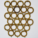 Brass Curtain Rings with Rollers - Set of 23